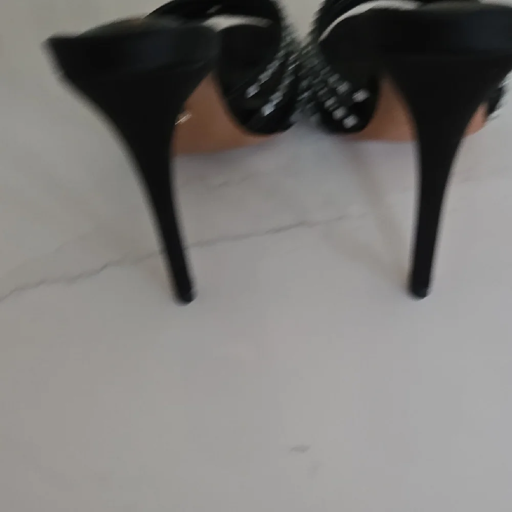 Aquazzura Black Heels with Crystal Straps - Picture 4 of 9